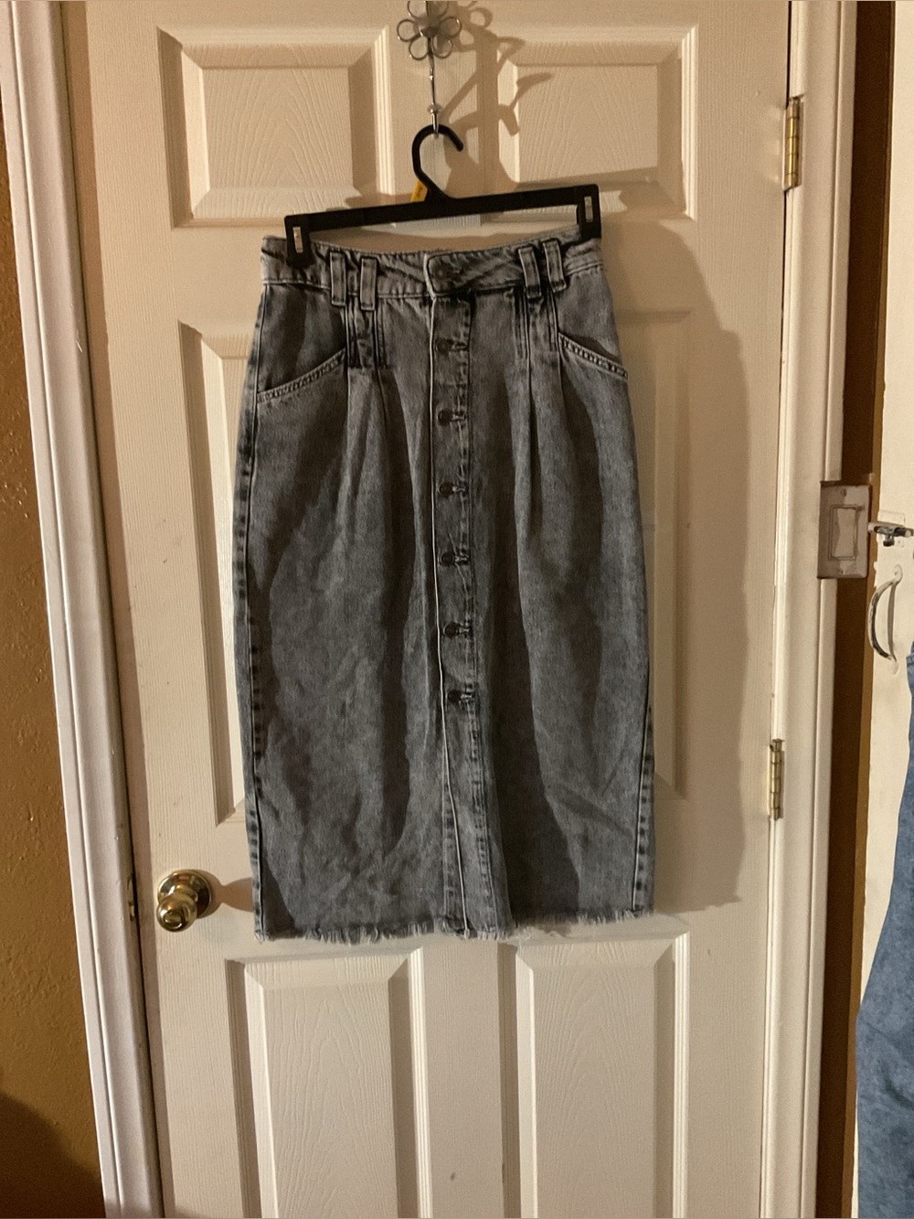 We The Free Wash Black Button-Up Skirt size 29